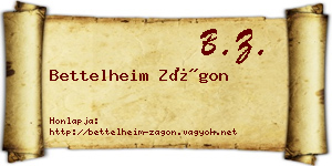 Bettelheim Zágon névjegykártya