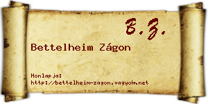 Bettelheim Zágon névjegykártya